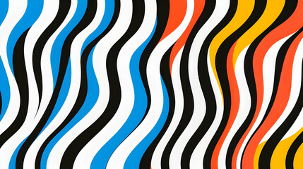 Poster - Colorful Wavy Line Pattern Design for Abstract Backgrounds