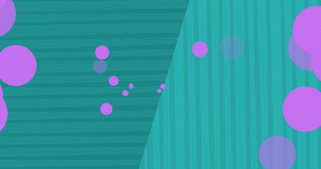 Poster - Image of purple light spots over green striped background