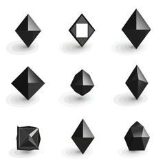 Poster - Geometric Black Diamond Shapes on White Background