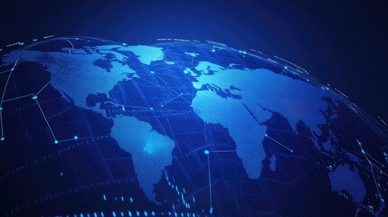 Poster - Global Network Connection, A Digital World Map
