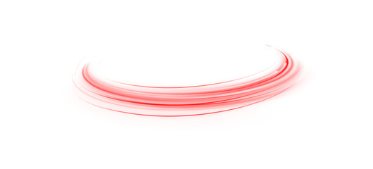 Poster - gentle red glow arc floating in a white space with a sense of elegance