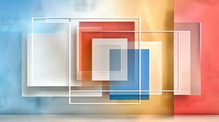 Poster - A modern, abstract geometric background featuring layered pastel gradients and noise texture.
