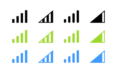 Poster - Flat style bar and line graph icons set – vector representation for data visualization.