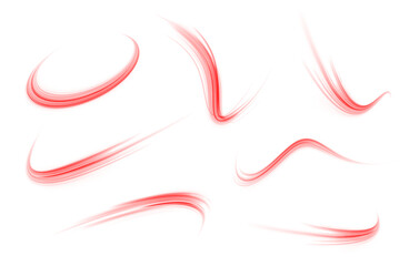 Poster - bright and soft red stream of light blending into a white background