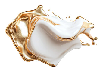 Poster - An abstract fluid metallic ink splash creates dynamic glossy reflections, transparent background. The design emphasizes smoothness and a premium aesthetic, suitable for various creative projects.