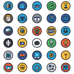 Poster - Vector Set of Colorful Technology and Communication Icons