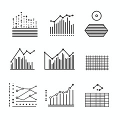 Poster - Business Charts and Graphs Set, Data Visualization Concept, White Background.