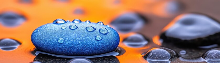 Poster - A closeup of water droplets on the surface