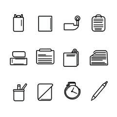 Poster - Business Stationery Icons Vector Set for Office and Productivity