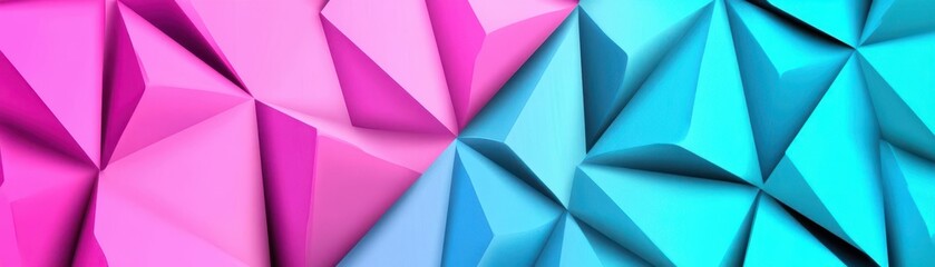Poster - Abstract background with geometric shapes in pink and blue colors