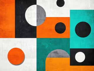 Leinwandbilder - Abstract retro poster with geometric shapes and bold typography