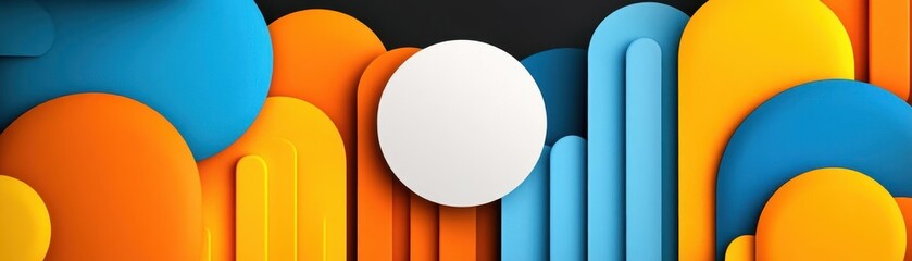 Leinwandbilder - Abstract shapes in orange