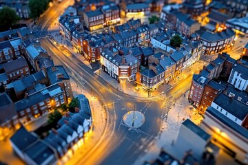 Poster - An aerial view of the city at night