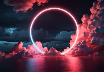 Wall Mural - fantasy landscape with clouds