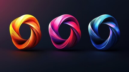 Poster - Vibrant swirls exploring artistic perspectives in dynamic digital abstract design