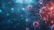 © CtrlN - A computer generated image of a virus with a red and blue background