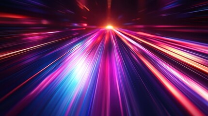 Leinwandbilder - Exploring futuristic digital realms through dynamic light trails and abstract art