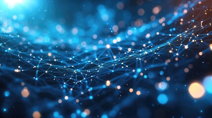 Poster - Abstract Network Connection, Digital Data Flow Visualization