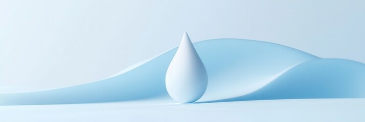 Aufkleber - Minimalist milk drop logo featuring soft blue tones and smooth curves for modern dairy brand representation