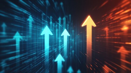 Poster - Digital Upward Trajectory, Growth, Progress, and Technological Advancement