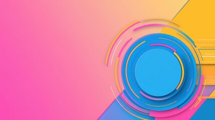 Poster - Vibrant Colorful Abstract Background Featuring A Central Circle Evoking A Sense Of Creativity Energy And Dynamic Artistic Expression In Modern Design