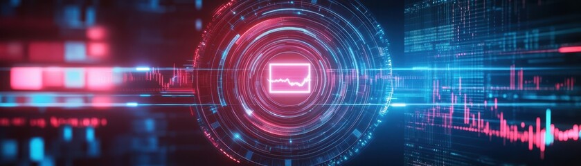 Poster - Futuristic Abstract Background Featuring Vibrant Red and Blue Lighting Creating a Dynamic and Engaging Visual Experience with Modern Aesthetic Appeal