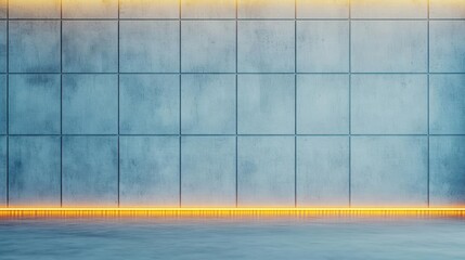 Poster - Vibrant Neon Light Illuminating an Urban Concrete Wall Creating a Bold and Edgy Atmosphere with an Artistic Urban Aesthetic at Nighttime