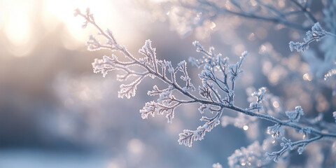 Wall Mural - 

Winter Frost on Delicate Tree Branches