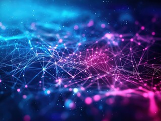 Poster - Intricate Abstract Background Featuring Interconnected Lines and Dots in a Modern Style Evoking a Sense of Depth and Complexity in Digital Art