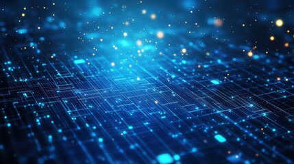 Poster - Dynamic Abstract Technology Background Featuring Striking Blue and Orange Lights Creating a Modern and Energetic Visual Experience for Digital Art