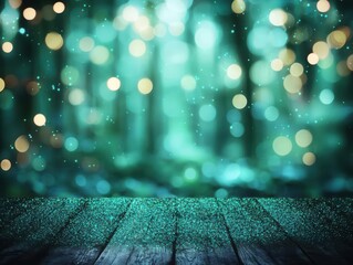 Poster - A Cozy Wooden Table Set Against a Softly Blurred Background Evoking Warmth and Tranquility Ideal for Intimate Gatherings and Relaxed Dining Moments