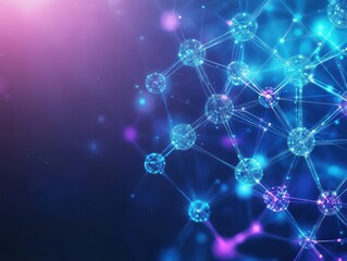 Poster - Vibrant Blue and Pink Background Featuring an Intricate Network of Interconnected Lines Creating a Dynamic and Modern Abstract Visual Experience