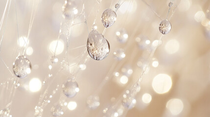 Wall Mural - 

Delicate Spider Web Adorned with Glittering Dewdrops
