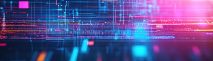 Fototapete - Vibrant Abstract Technology Background Featuring Colorful Lines Flowing Harmoniously to Evoke a Sense of Innovation and Modern Digital Aesthetics