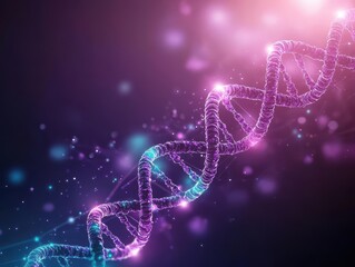 Poster - Illuminated DNA Molecule Against a Radiant Glowing Background Showcasing Intricate Details and the Essence of Life Science and Genetic Research