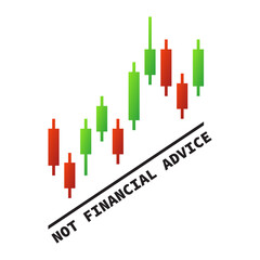 Poster - Not Financial Advice - funny vector design with candlestick chart