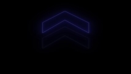 Poster - Glowing blue neon up arrow icon animation, up arrow indicates Money, growth business, economy, finance and success concept