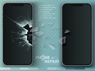 broken display in mobile phone, repair service