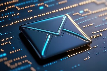 Poster - A futuristic and dynamic animation of an AIbased email system generating responses and managing communication