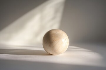 Fototapete - A single sphere illuminated with soft light on a white background