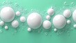 © Vector_Collections - Close-up of white bubbles on a mint green background, creating a refreshing and vibrant visual effect.
