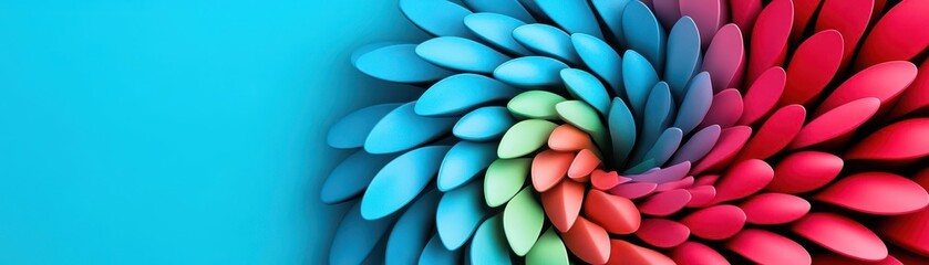 Leinwandbilder - Abstract background with colorful petals in the shape of a spiral