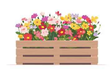 Wall Mural - ai-generated flowers behind a fence illustration