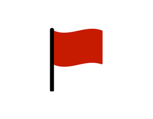 Poster - simple red flag icon on a white background, symbolizing alerts or warnings in messaging.