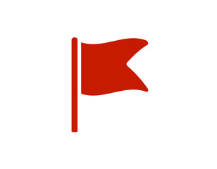 Poster - a simple red flag icon used to signal an alert or warning, symbolizing caution.