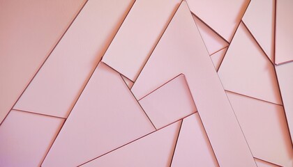 Aufkleber - abstract geometric pink wall with layered triangular and rectangular panels, modern architectural background for design projects

