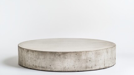 Poster - Concrete circular platform offering minimalist staging, providing sleek white background for sophisticated product display and artistic presentation