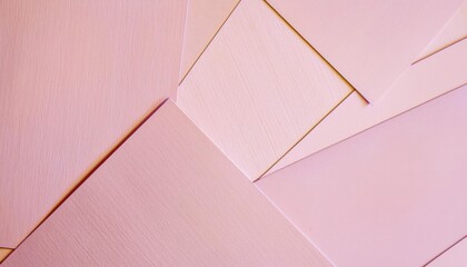 Aufkleber - abstract geometric pink wall with layered triangular and rectangular panels, modern architectural background for design projects

