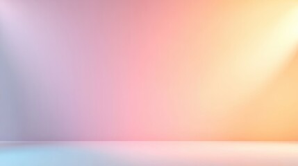 Poster - Pastel gradient blending soft pink, purple, yellow, and blue hues, generating ethereal visual backdrop for creative design applications