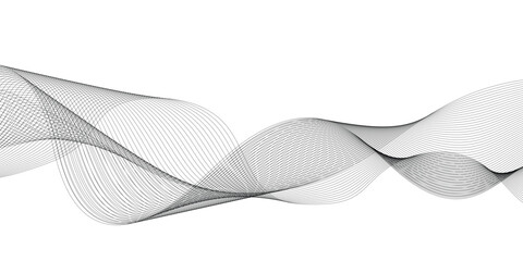 Poster - abstract wavy grey lines stream element for design on white background. you can use for web, wallpap